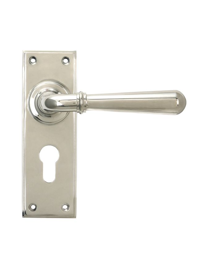 Polished Nickel Newbury Lever Euro Lock Set
