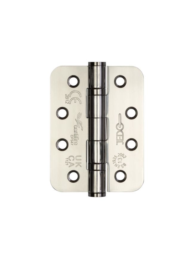 Jedo Stainless Steel Grade 13 Radiused Ball Bearing Hinges - 102x76x3mm - Polished Stainless Steel - Pair - J9500RPSS