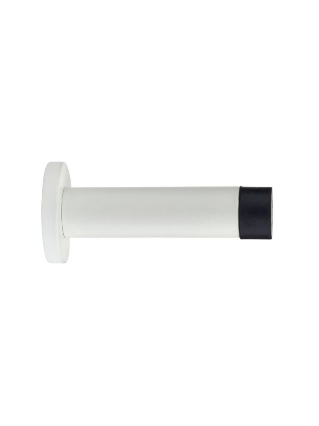 Zoo Hardware Door stop - cylinder - 70mm projection with rose - White