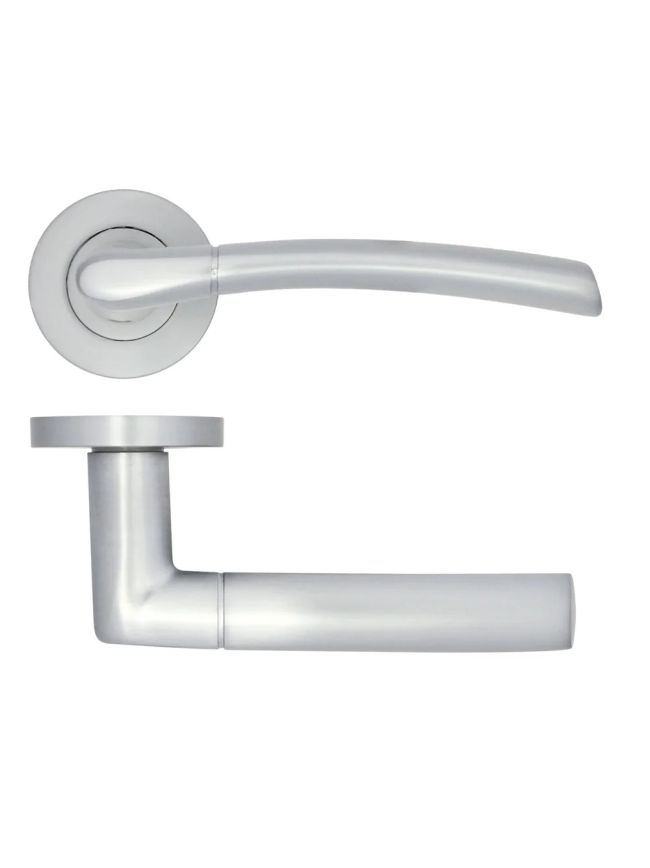 Zoo Hardware Andorra lever on rose - Satin Chrome