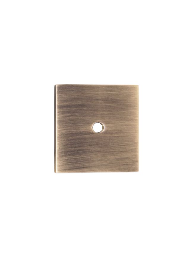 Square Backplate for Cupboard Knobs Antique Brass