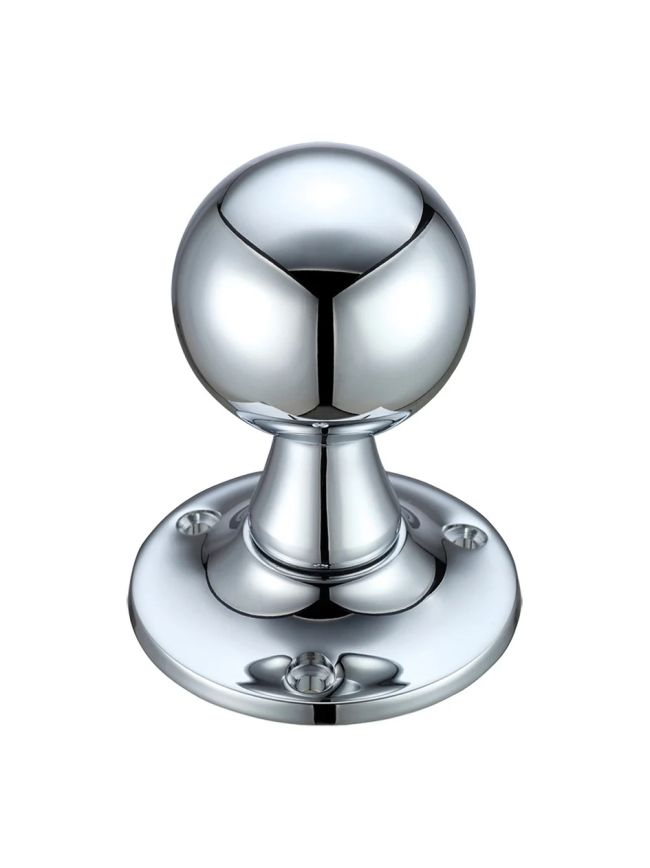 Zoo Hardware Ball Mortice Knob Furniture 60mm Rose dia. - Polished Chrome