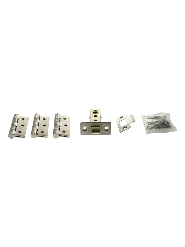Atlantic Latch Pack [CE] 2.5" (Latch x1) + 3"x2" (Hinge x3) - Satin Nickel