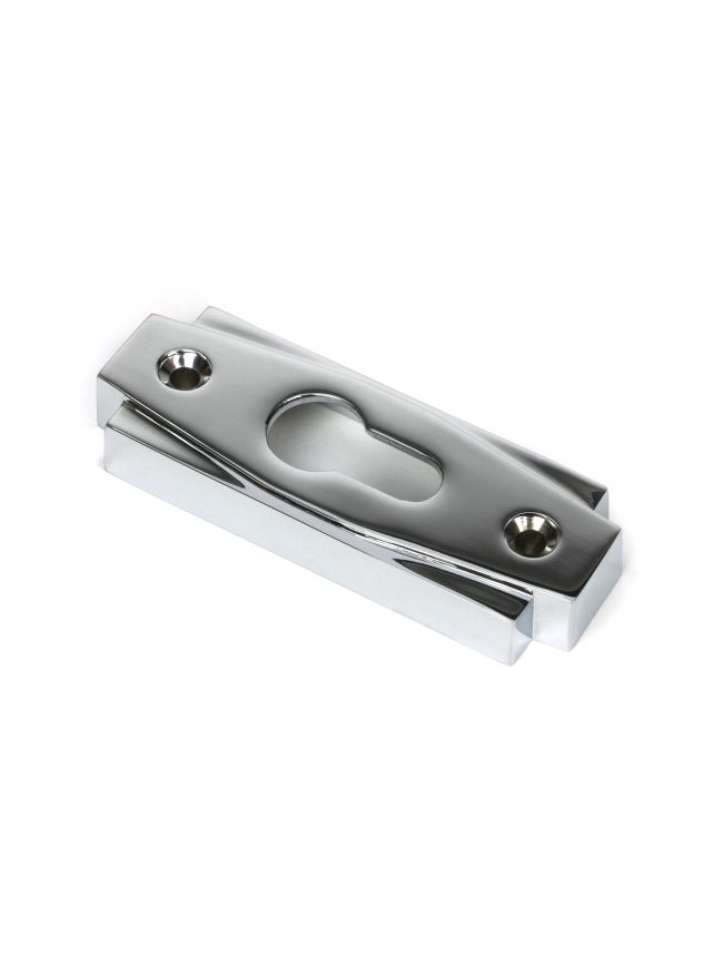 Polished Chrome Art Deco Euro Escutcheon