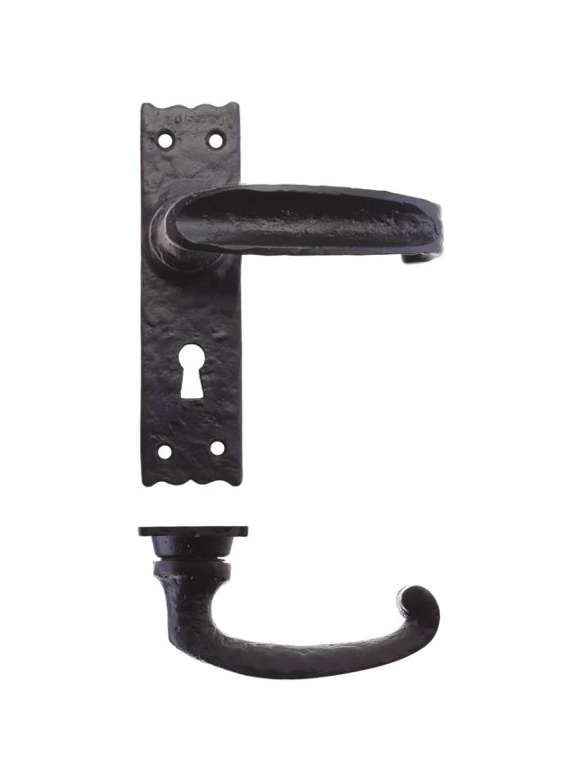 Zoo Hardware Traditional Slimline Thumb Lever on Lock Backplate - - Black