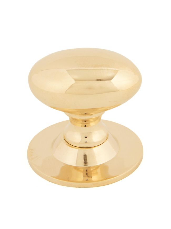 Polished Brass Oval Cabinet Knob 40mm