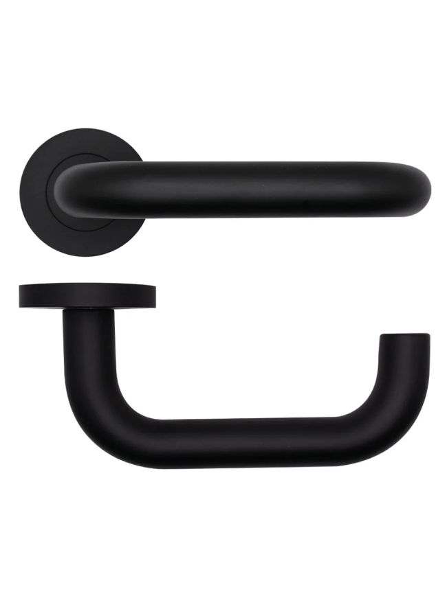 Zoo Hardware Maggiore Lever on Round Rose - Black