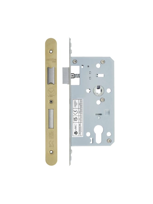 Zoo Hardware 2 Piece - DIN euro sashlock - 72mm c/c - backset 55mm - radius - Brass