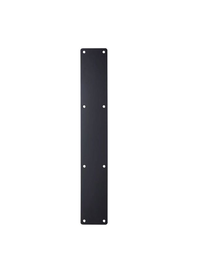 Zoo Hardware Finger Plate - Blank (Rounded Corner) 75mm x 475mm - Powder Coated Matt Black