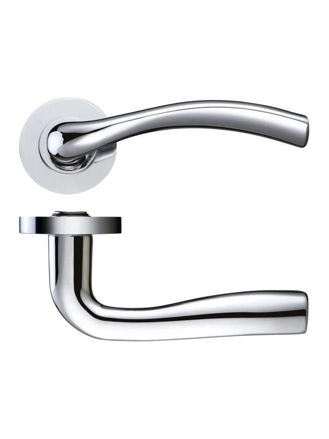 Zoo Hardware Siena lever on round rose - Polished Chrome