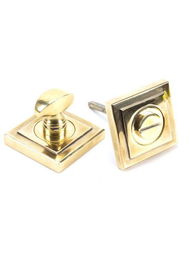 Aged Brass Round Thumbturn Set (Square)