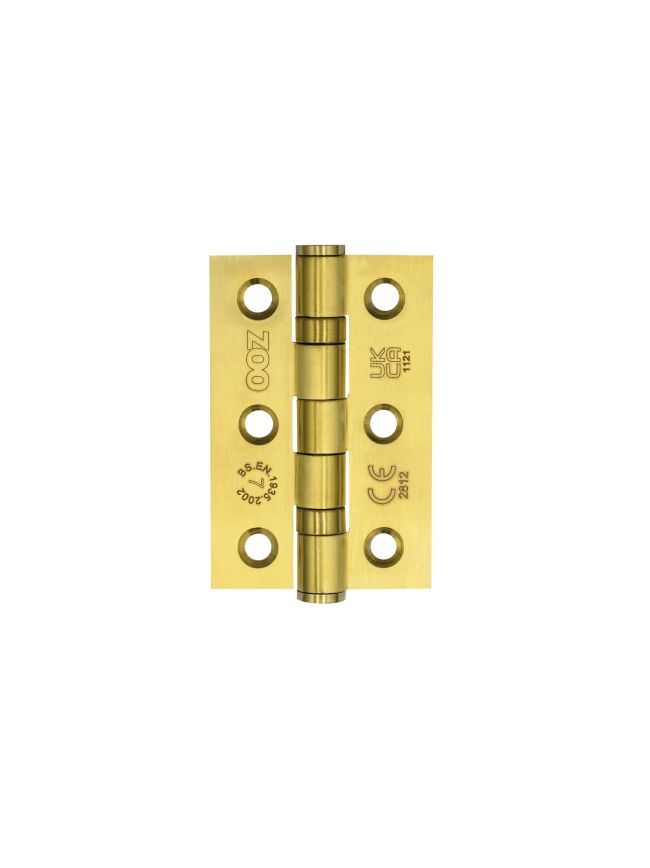 Zoo Hardware Stainless Steel Door Hinge UKCA/CE - PVD Satin Brass