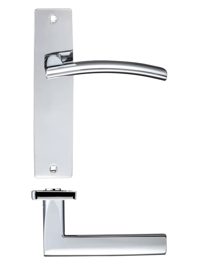 Zoo Hardware Amalfi lever on latch backplate - Polished Chrome