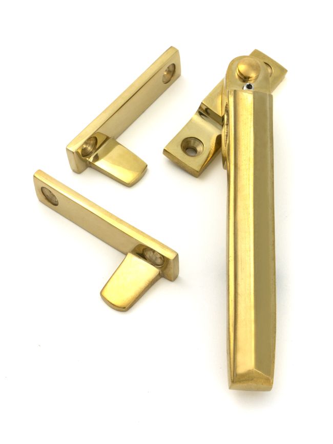 Polished Brass Night-Vent Locking Art Deco Fastener