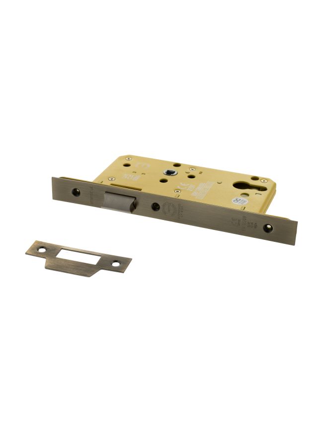 Atlantic DIN Heavy Duty Latch 60mm backset - Antique Brass