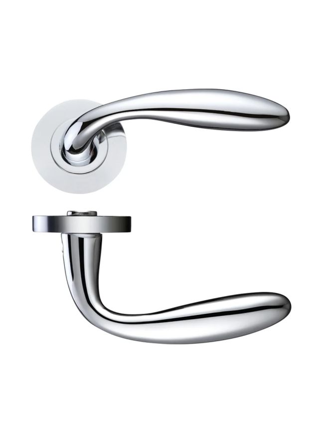 Zoo Hardware Verona lever on round rose - Polished Chrome