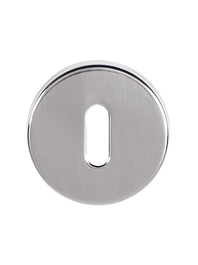 Tupai Rapido CurvaLine Key Escutcheons on Round Rose - Bright Polished Chrome (Pair)