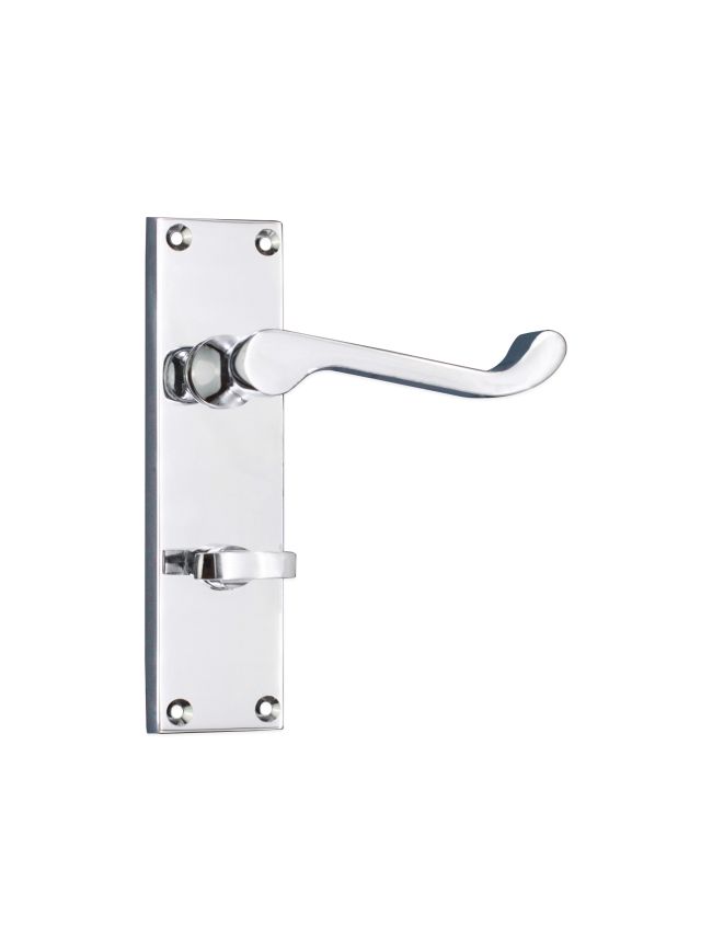 Victorian Scroll Bathroom Lever Handle 150mm Polished Chrome