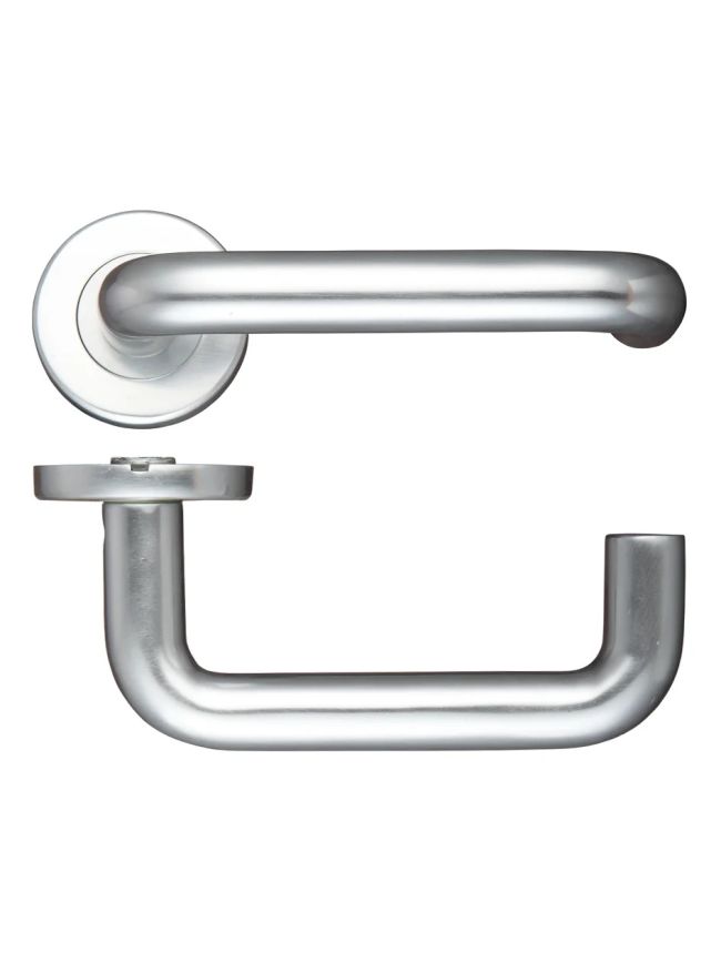 Zoo Hardware 19mm Return to Door Lever on Round Rose - Satin Aluminium