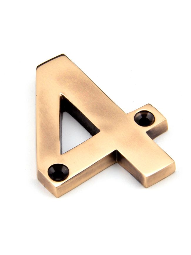 Polished Bronze Numeral 4