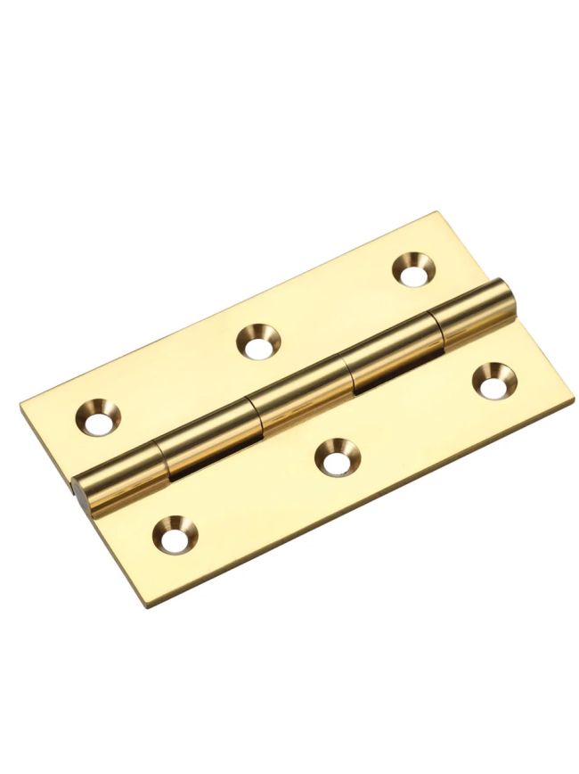Zoo Hardware Solid drawn brass butt hinge - 75 x 41 x 2mm - Polished Brass