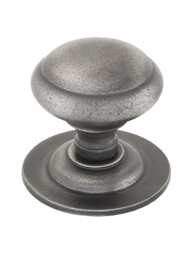Antique Pewter Round Centre Door Knob