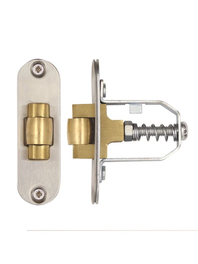Zoo Hardware Adjustable Roller Latch, Radiused Forend and Strikeplate, SSS Finish - Satin Stainless