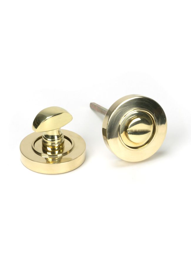 Polished Brass Round Thumbturn Set (Plain)