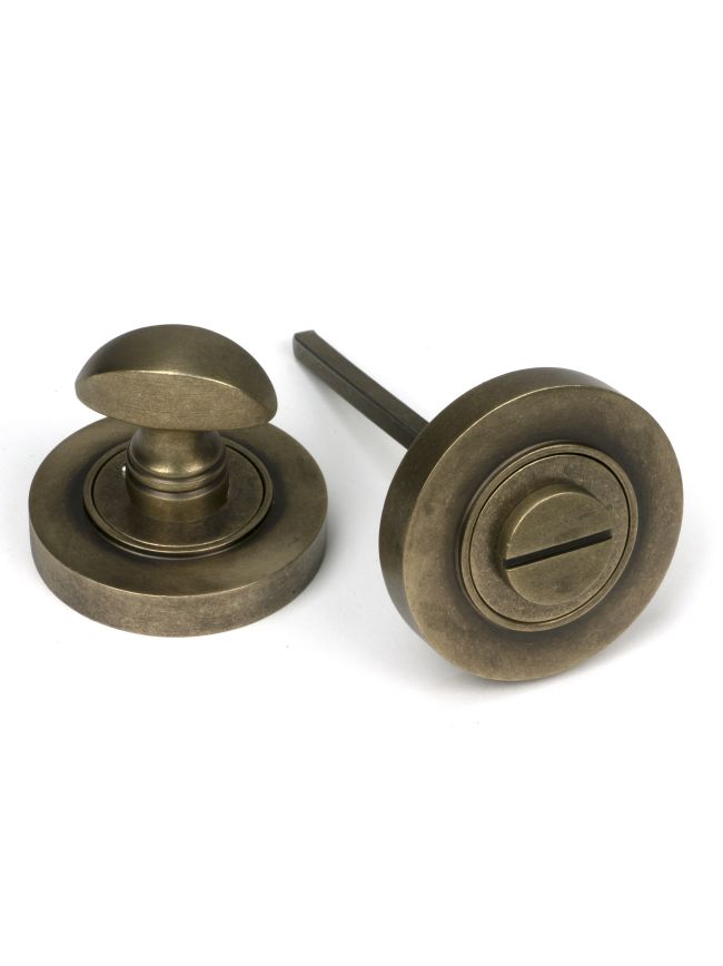 Burnished Brass Round Thumbturn Set (Plain)