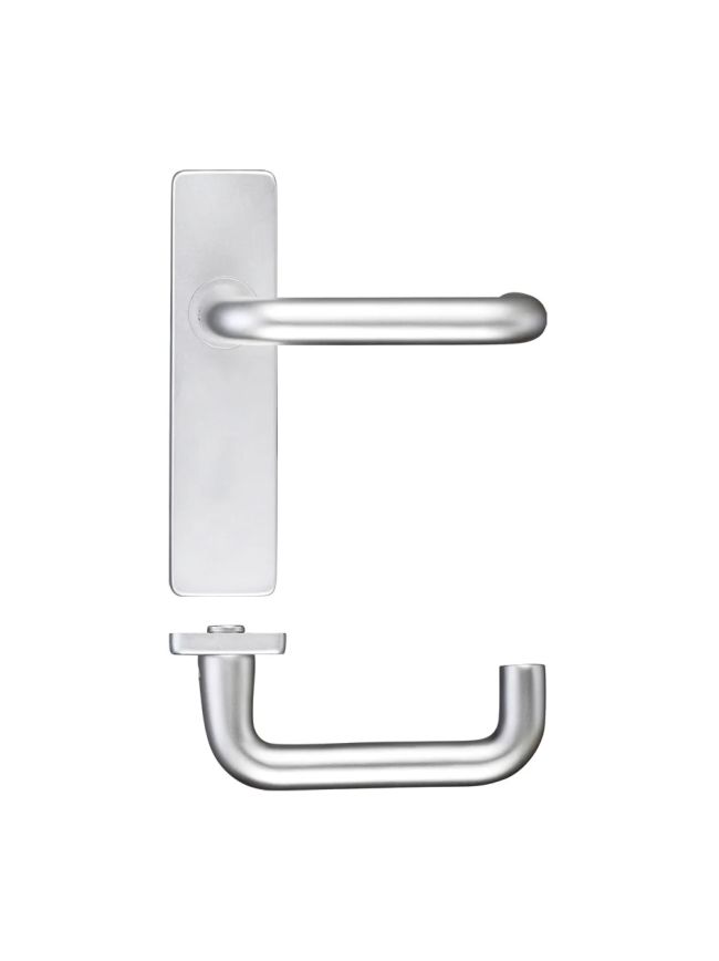 Zoo Hardware Return to Door Lever on Latch Backplate - Satin