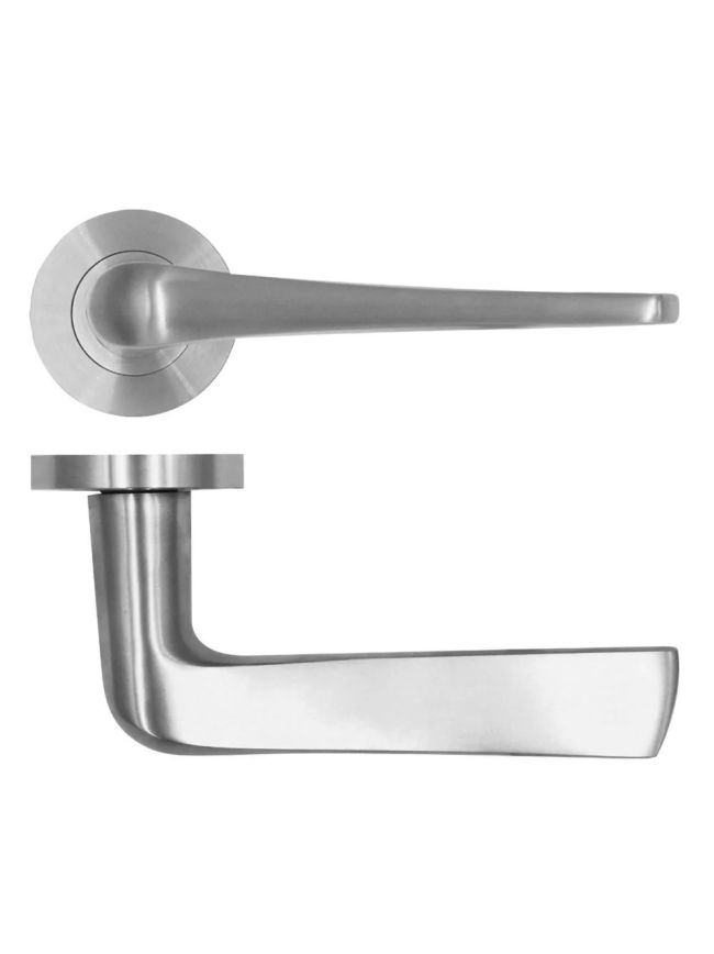 Zoo Hardware Como Lever on Round Rose - Satin Stainless