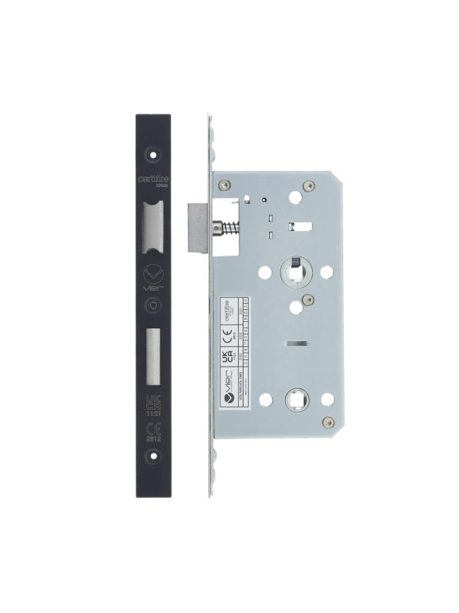 Zoo Hardware 2 Piece - DIN bathroom - 78mm c/c - backset 55mm - Black