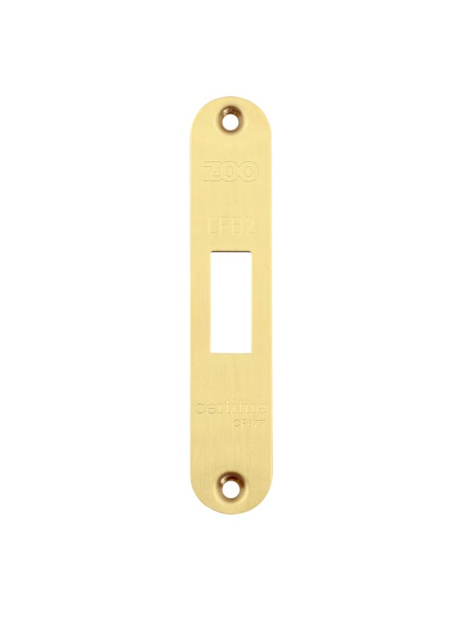Zoo Hardware Radius Forend, Strike and Escutcheon Pack t/s ZFB02 Fire Brigade Lock - PVD Satin Brass