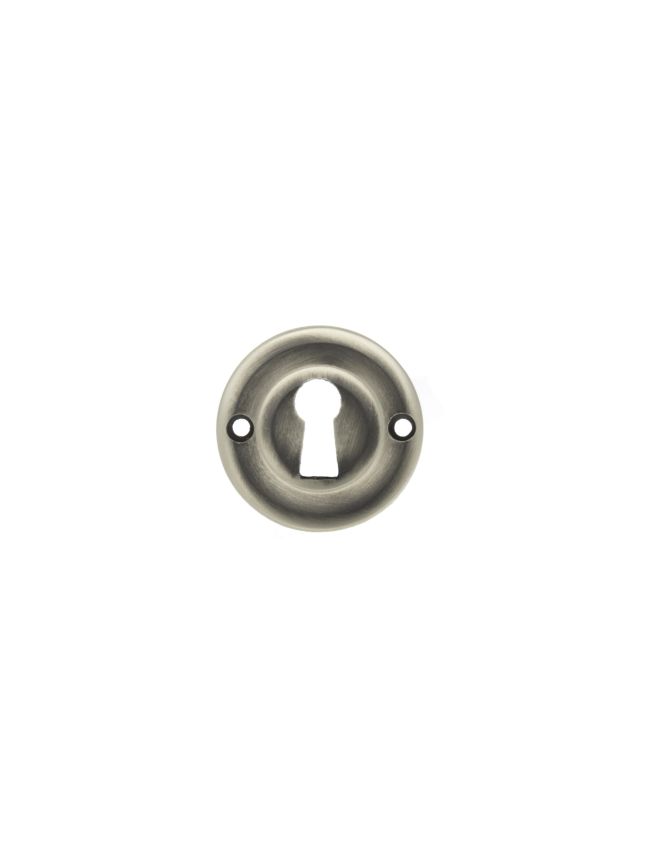 Old English Solid Brass Open Key Hole Escutcheons - Matt Gun Metal (Pair)