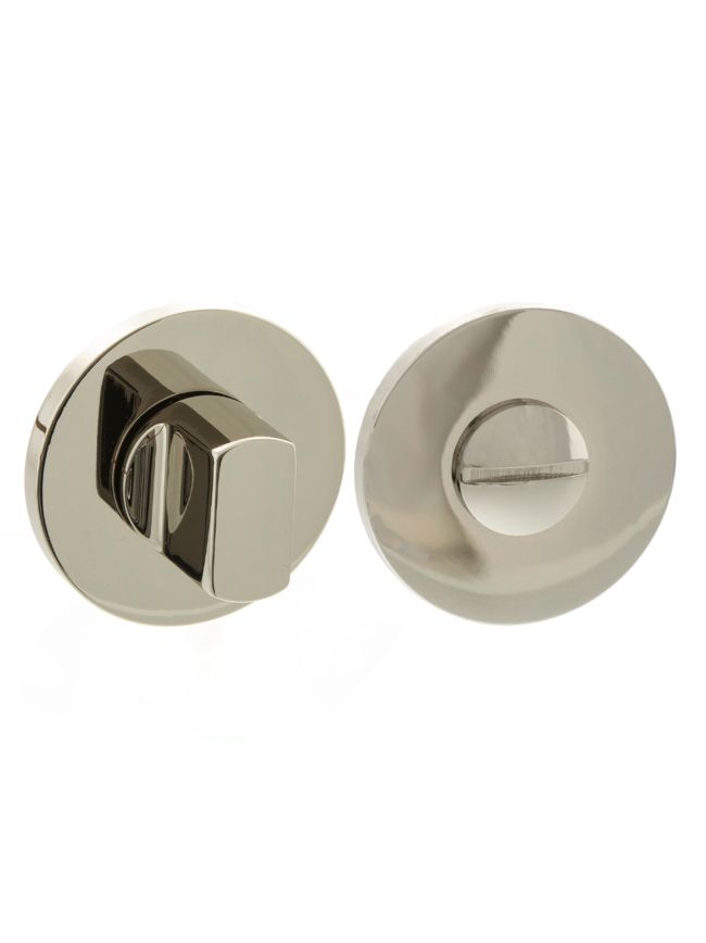 Millhouse Brass WC Turn and Release on 5mm Slimline Round Rose - Polished Nickel