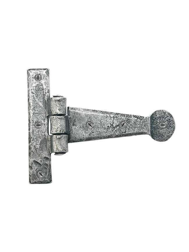 Pewter 4" Penny End T Hinge (pair)