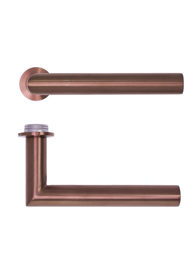 Zoo Hardware Lugano Lever on 32mm Round Mini Rose - PVD Bronze