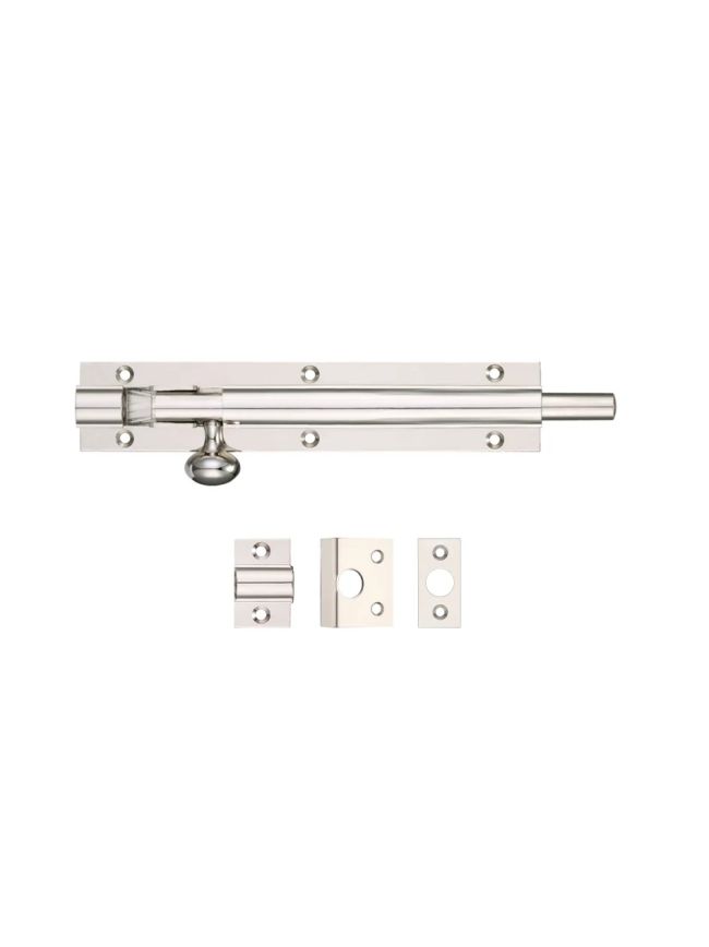 Zoo Hardware Architectural Barrel Bolt 150mm x 30mm - Nickel