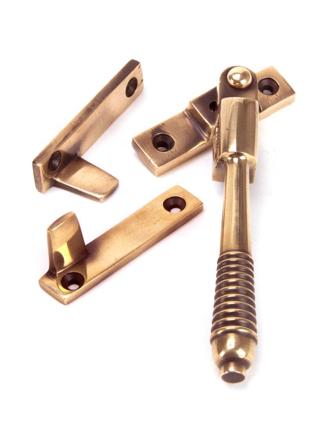 Polished Bronze Night-Vent Locking Reeded Fastener