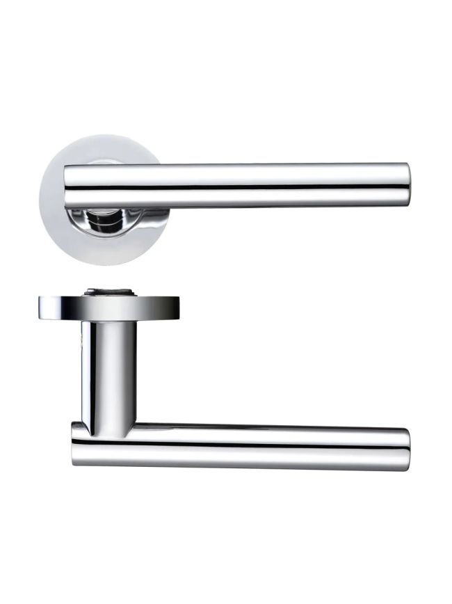 Zoo Hardware Lucca lever on round rose - Polished Chrome