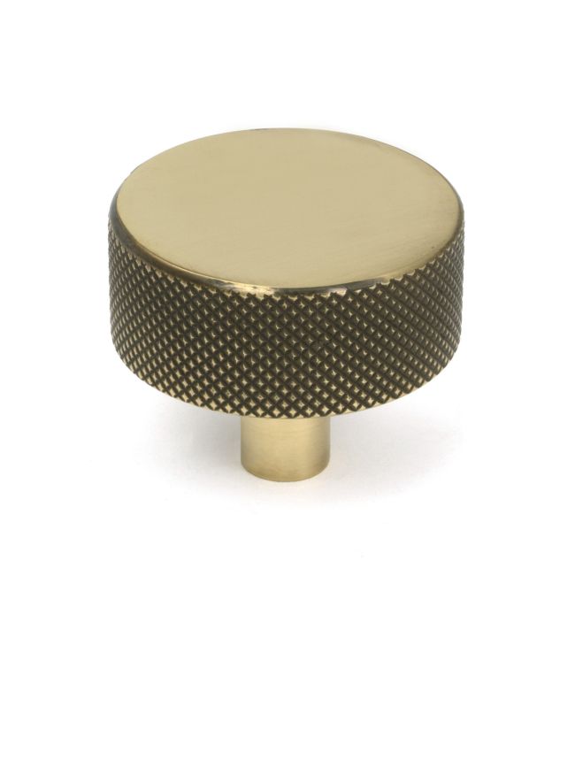 Aged Brass Brompton Cabinet Knob - 38mm (No rose)