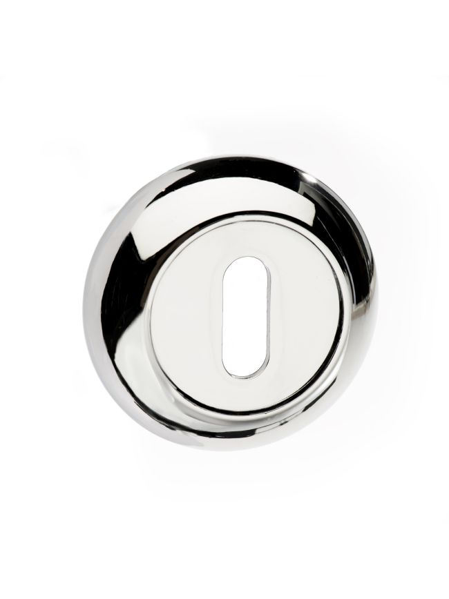 Mediterranean Key Escutcheons on Round "C" Rose - Polished Chrome (Pair)
