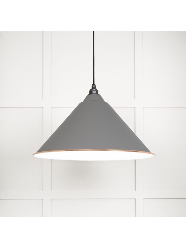 White Gloss Hockley Pendant in Bluff