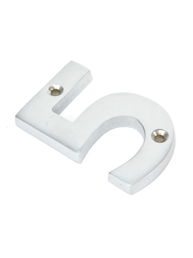 Satin Chrome Numeral 5