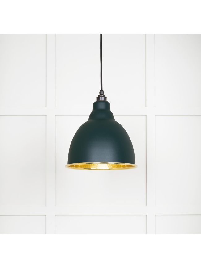 Hammered Brass Brindley Pendant in Dingle