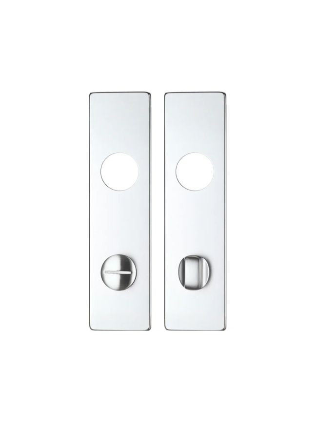 Zoo Hardware Spare Push on Bathroom Backplate for Aluminium including the Turn and release - 78mm Centres - Satin