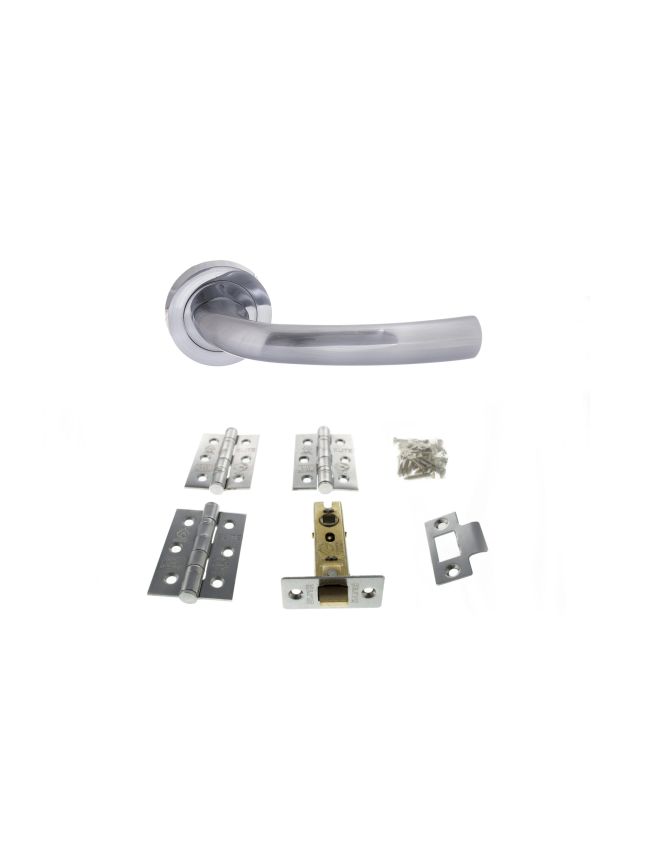 Atlantic Nevada Door Pack Bundle (3" Latch, 3"x2" Hingesx3) - Satin Chrome