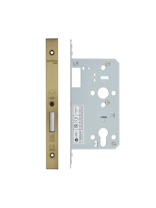 Zoo Hardware 2 Piece - DIN euro deadlock - backset 60mm - Antique Brass