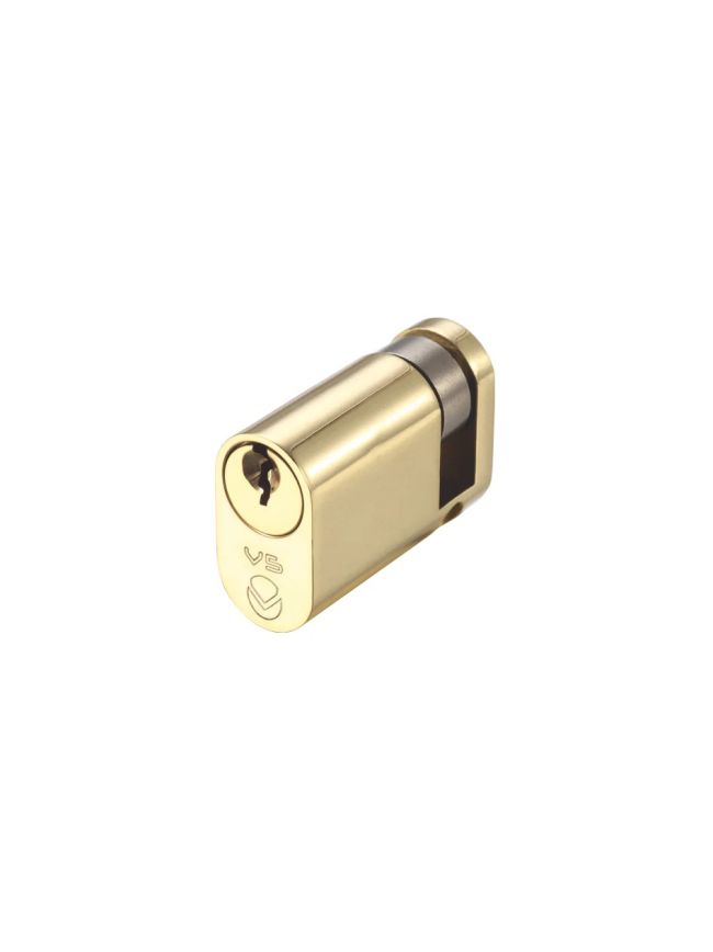 Zoo Hardware V5 45mm oval Single Cylinder Keyed to Differ - Brass