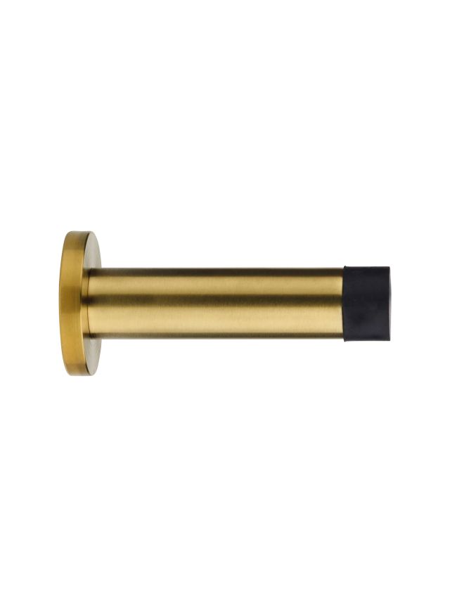 Zoo Hardware Door stop - cylinder - 70mm projection with rose - Favo Satin Brass